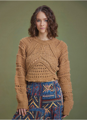 Hole Neck Authentic Brown Knitwear