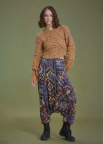 Elastic Waist Authentic Patterned Winter Harem Pants