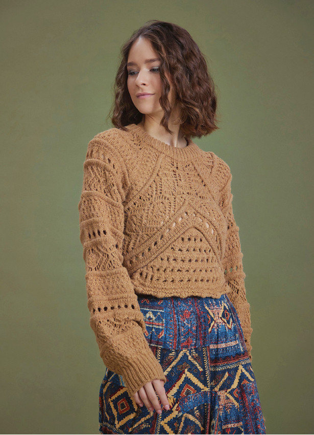 Hole Neck Authentic Brown Knitwear