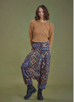 Elastic Waist Authentic Patterned Winter Harem Pants