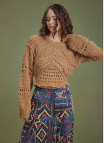 Hole Neck Authentic Brown Knitwear