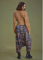 Elastic Waist Authentic Patterned Winter Harem Pants