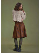 Flared Brown Patterned Suede Skirt