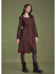 Nervure Front Laced Hem Long Sleeve Dress