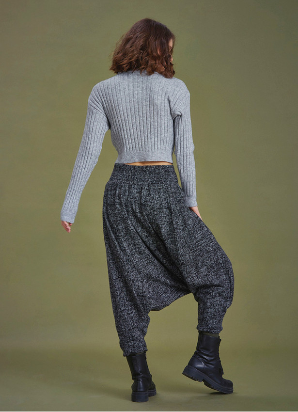 Winter Elastic Waist and Leg Harem Pants