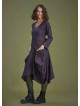 Boho Big Pockets Tie Waist V Neckline Lilac Dress