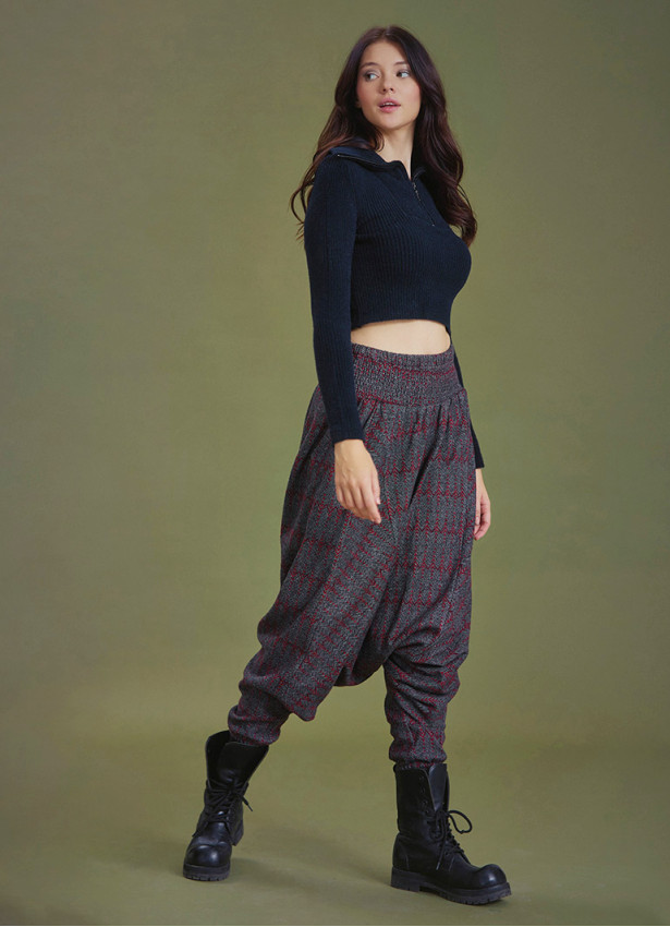 Elastic Waist and Leg Winter Harem Pants