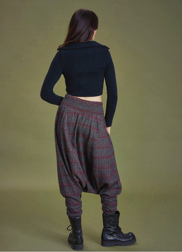 Elastic Waist and Leg Winter Harem Pants