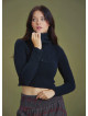 Zippered Turtleneck Black Women's Sweater