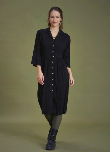 Black Paisley Winter Shirt Dress