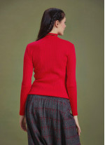 Winter Red Turtleneck Sweater