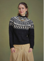 Retro Black Zigzag Patterned Sweater