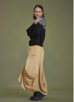 Asymmetrical Hem Detail Hippie Style Long Skirt