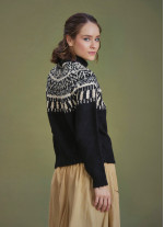 Retro Black Zigzag Patterned Sweater