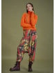 Elastic Waist Yellow Patterned Winter Harem Pants