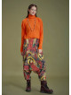 Elastic Waist Yellow Patterned Winter Harem Pants