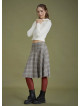 Flared Gray Plaid Houndstooth Skirt