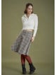 Flared Gray Plaid Houndstooth Skirt