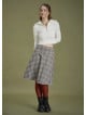 Flared Gray Plaid Houndstooth Skirt