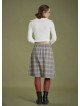 Flared Gray Plaid Houndstooth Skirt