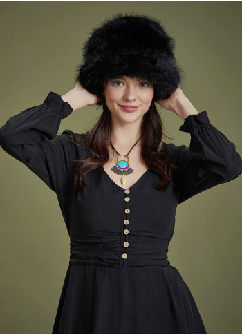 Plush Black Hat