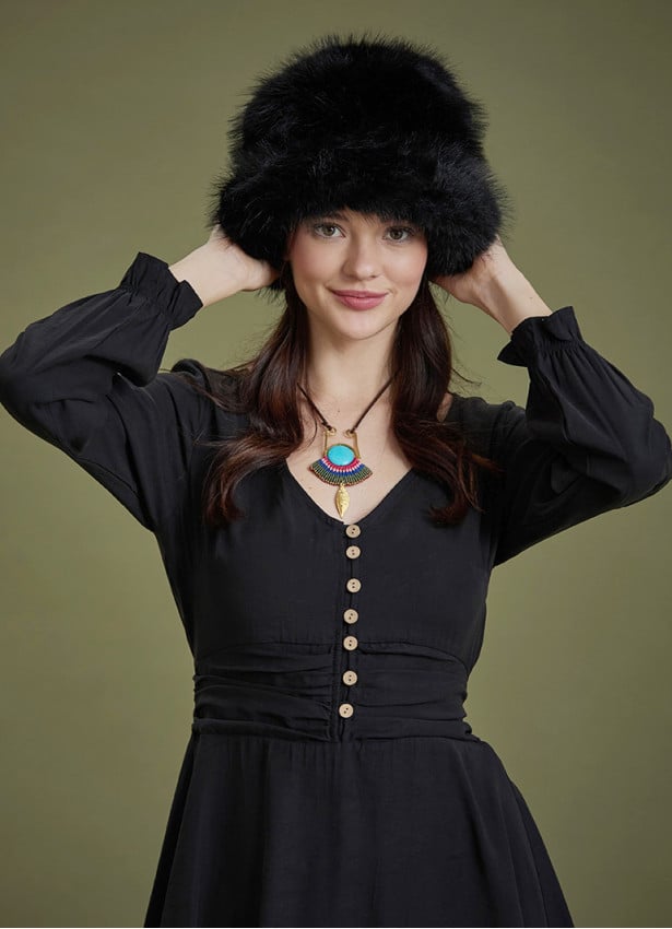 Plush Black Hat