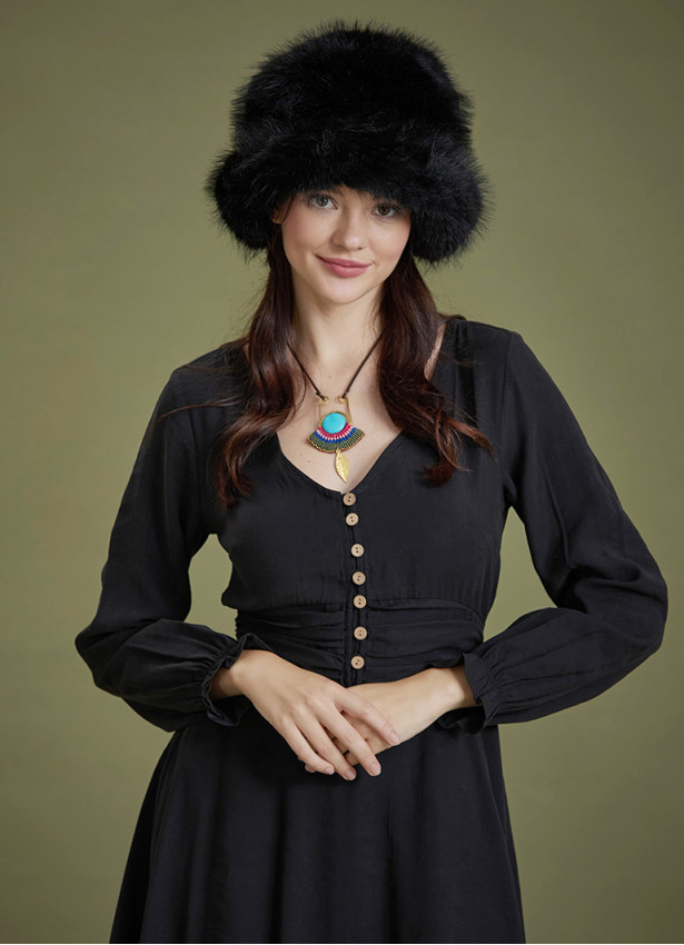 Plush Black Hat