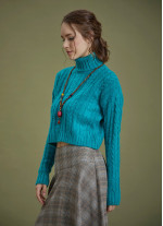 Cable Knit Blue Winter Sweater