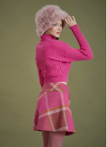 Turtleneck Crop Fuchsia Sweater