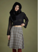 Open Crop Knitted Black Sweater