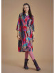 Red Patterned Paisley Winter Shirt Dress