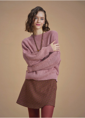 Bohemian Style Pink Women Knitted Sweater