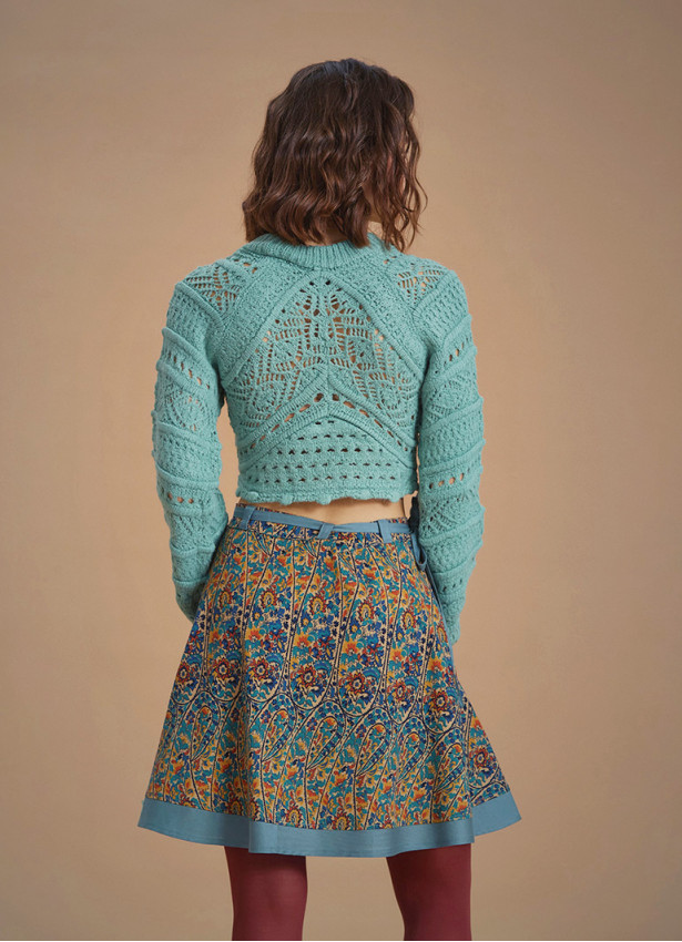 Authentic Patterned Short Wrap Skirt