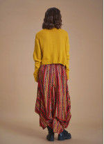 Bohemian Style Mustard Turtleneck Women's Sweater