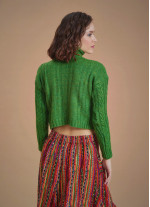 Cable Knit Green Winter Sweater