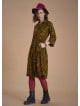 Green Patterned Paisley Winter Shirt Dress