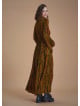 Boat Neck Khaki Pattern Gypsy Style Long Dress