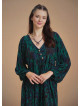 Long Puff Sleeve Green Long Tiered Dress