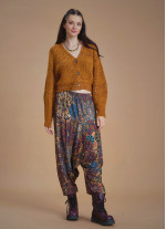 Elastic Waist Ethnic Patterned Winter Harem Pants