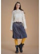 Flared Authentic Anthracite Suede Skirt