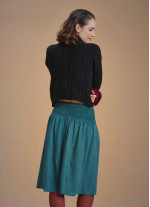 Flared Authentic Green Suede Skirt