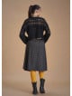 Flared Brown Patterned Houndstooth Skirt