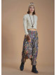 Elastic Waist Brown Patterned Winter Harem Pants