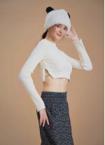 Crop Winter Sweater with Ring Detail