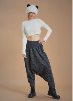 Winter Elastic Waist and Leg Black Harem Pants