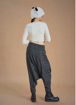 Winter Elastic Waist and Leg Black Harem Pants