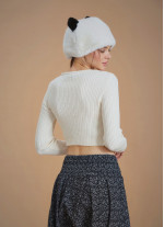 Crop Winter Sweater with Ring Detail