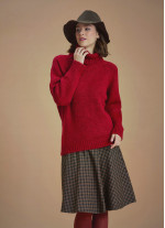 Bohemian Style Knitted Women's Red Sweater