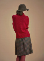 Bohemian Style Knitted Women's Red Sweater