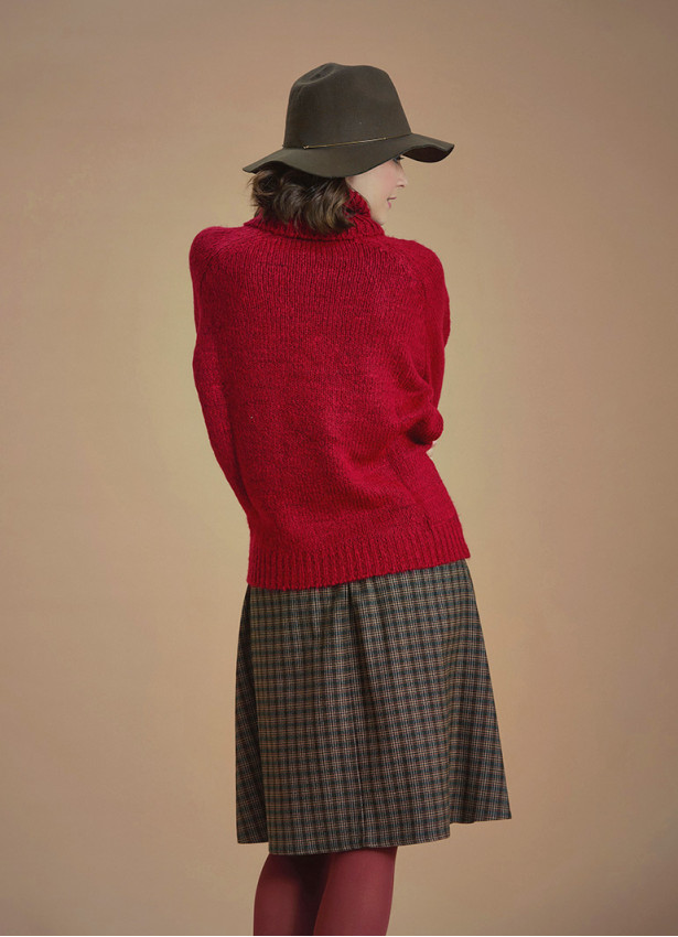 Bohemian Style Knitted Women's Red Sweater